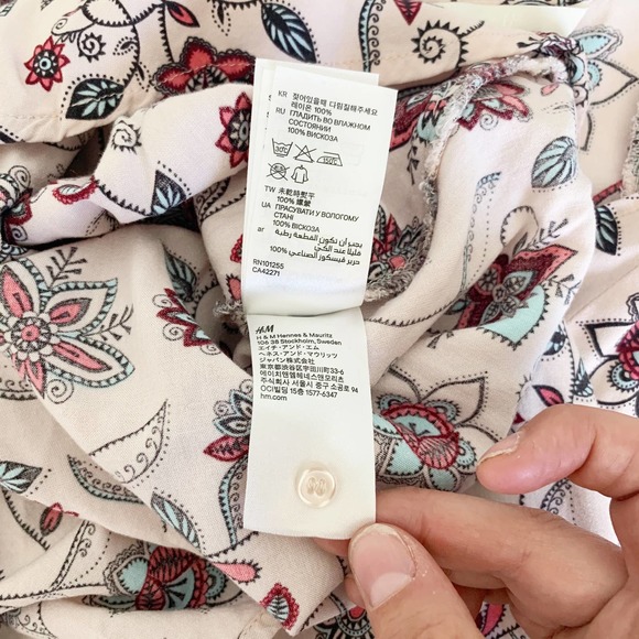 H&M Light Pink Floral Sleeveless Mini Dress 4 - Picture 6 of 7